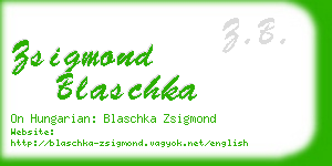 zsigmond blaschka business card